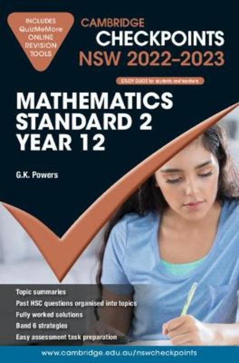 Cambridge Checkpoints NSW Mathematics Standard 2 Year 12 2022-2023 by G. K. Powers - 9781009093675