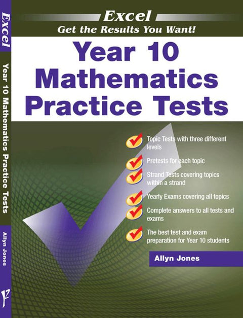 Excel Year 10 Mathematics Practice Tests by Allyn Jones - 9781741256376